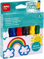 Apli Verftubes met Kwast 6 Kleuren - 14ml | Polymeerklei / Boetseerklei - #599541