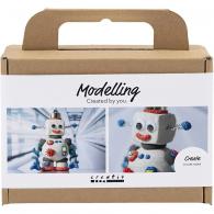 CC Mini Hobbyset Boetseren Robot, Blauw, Grijs en Rood - #594416