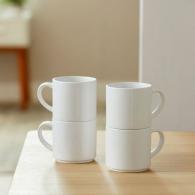 Ceramic Mug Blank White Stackable 300ml (4pcs) (2009392) - #585916