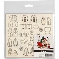 Creativ Company - CC DIY Houten Figuren Kerst l: 15,5cm b: 17cm | GoedkoopsteHobby - #590861