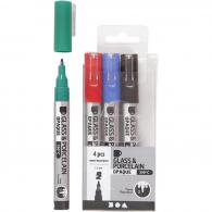 Creativ Company - CC Glas- en Porseleinstift Dekkend Set Basis 4 stuks - #591742