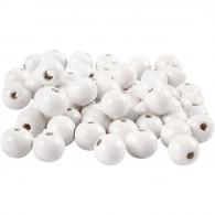 Creativ Company - CC Houten Kralen 10 mm Wit 70 stuks - #590948