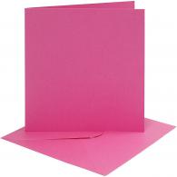 Creativ Company - CC Kaarten en Enveloppen 15,2x15,2 cm Donkerroze 4 stuks - #591381