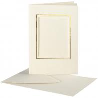 Creativ Company - CC Kaarten &amp; Enveloppen Passepartout Rechthoek met Rand 10,5x15 cm Off-white 10 stuks - #590800