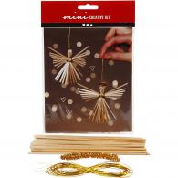 Creativ Company - CC Mini Creative Kit Kerstengelen Stro 8 cm 2 stuks - #590914