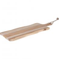 Serveerplank teak met handvat en touw 59,5 x 20,2 x 1,5 cm - #599645
