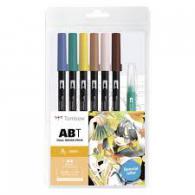 Tombow ABT Dual Brush pen set 6 st Manga Vogel - #593913